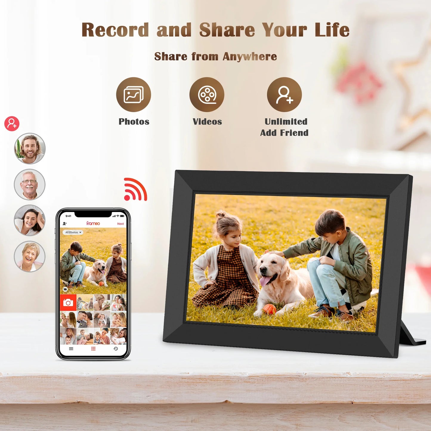 Frameo HD WiFi Photo Frame – 10.1" IPS Touchscreen