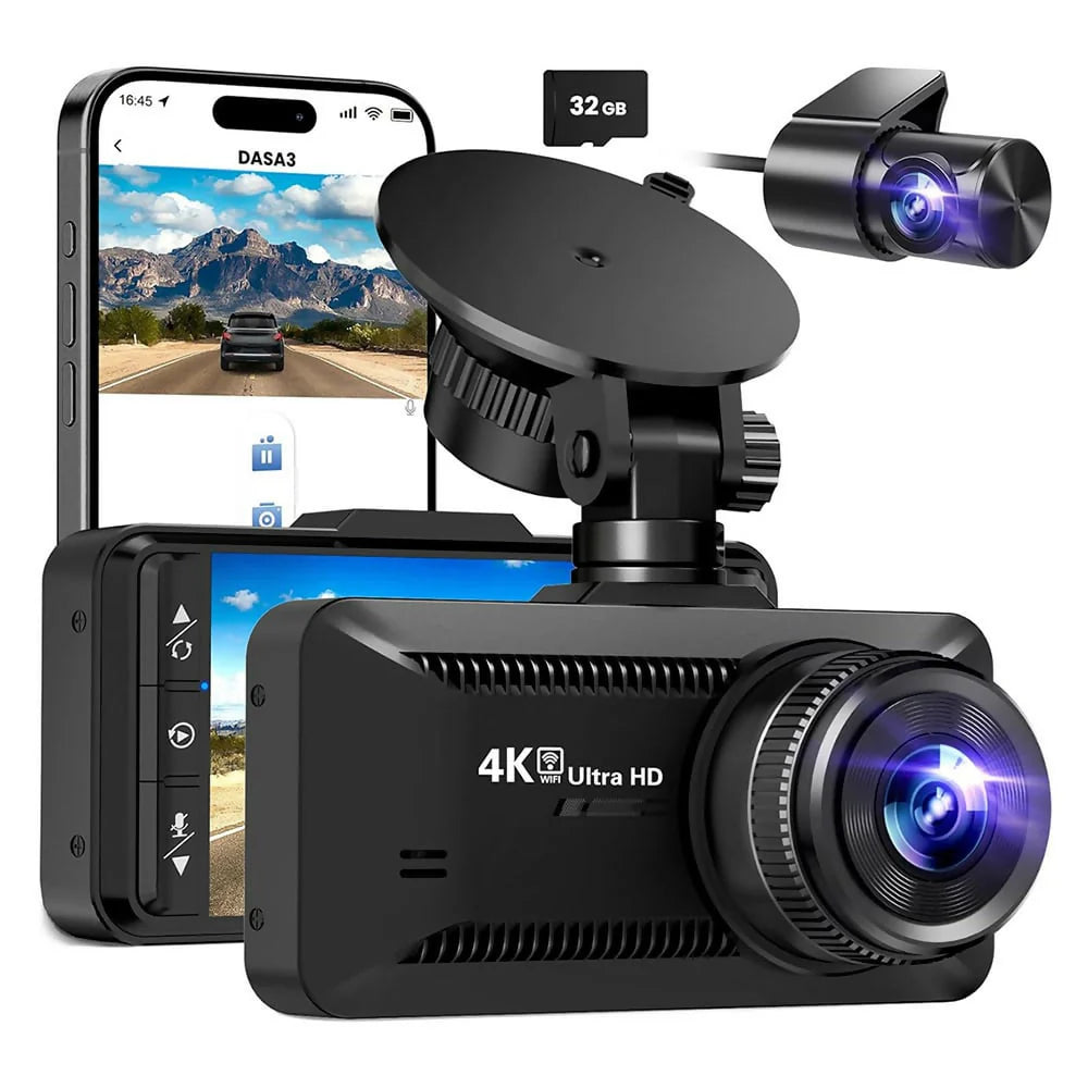 Dashcam 4K DX6 – Enregistrement Ultra HD avec caméras avant/arrière, vision nocturne et surveillance 24h/24