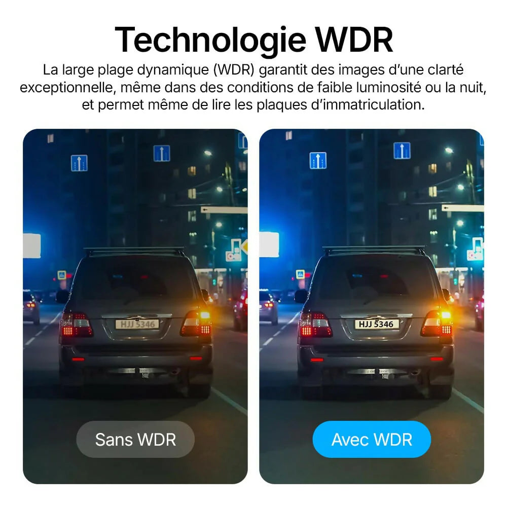 Dashcam 4K DX6 – Enregistrement Ultra HD avec caméras avant/arrière, vision nocturne et surveillance 24h/24
